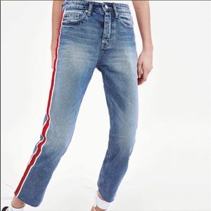 Zara striped leg jeans